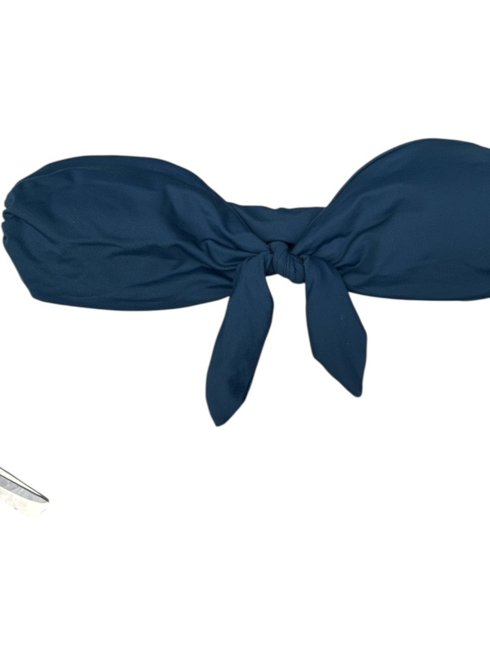 O'Neill Teal Navy Knot Front Bandeau Bikini Top Only Size Small NWT